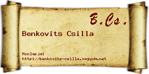 Benkovits Csilla névjegykártya